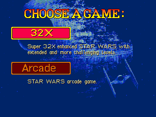 Star Wars Arcade title screen for Super 32X